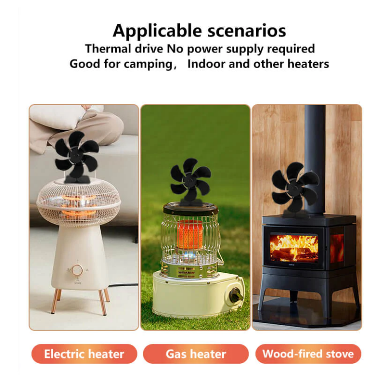 🎁Winter Special - 6 Blade Thermal Powered Wood Stove Fan