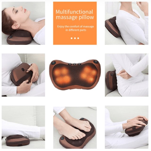 Magic Shiatsu Pillow Massager (Heated for Home and Car use) - PlanetShopper